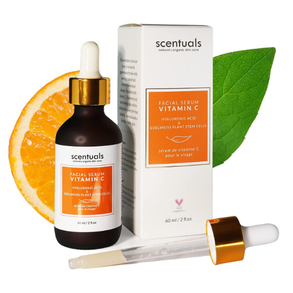 Scentuals VitaminC Facial Serum Hyaluronic Acid Edelweiss Plant Stem Cells 60 ml - Picture 1 of 8